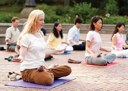 Falun Gong's sitting meditation in New York's Central Park