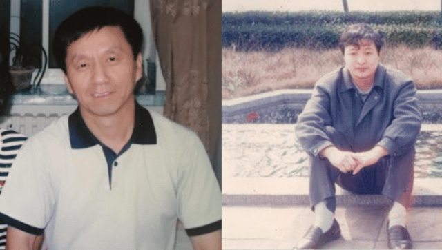 Fathers Zhang Ming (L) Chen Minxi (R).