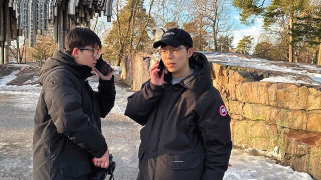 Two Chinese young men who attacked Mr. Niu in Sibelius Park, Helsinki. (Source: Epochtimes.com)