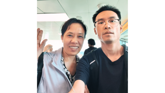 Thanks to international advocacy, Ms. Liu Pintong reunited with her son, Hu Xuanming, in England for the first time in years.