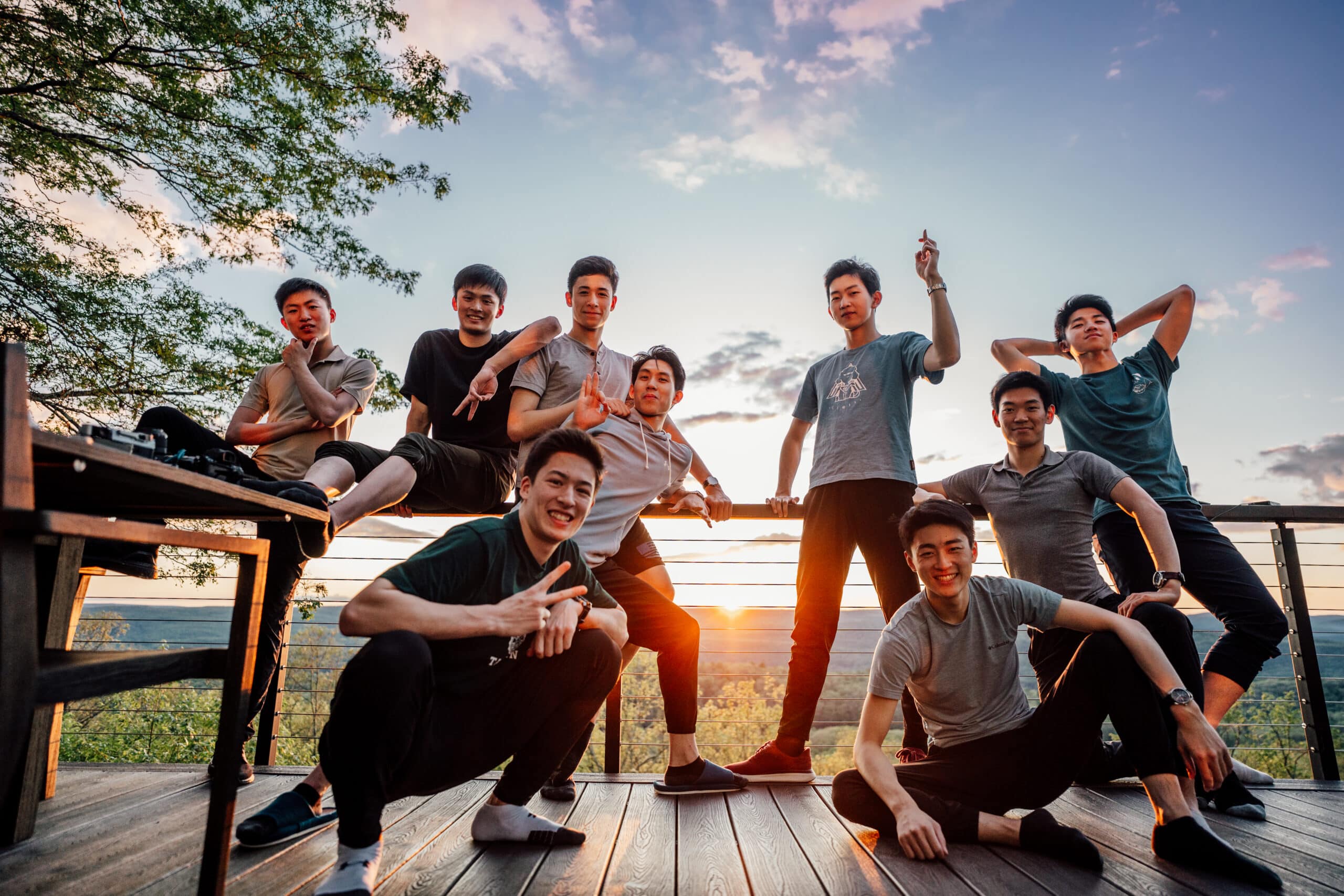 A group of young male dancers from Shen Yun Performing Arts