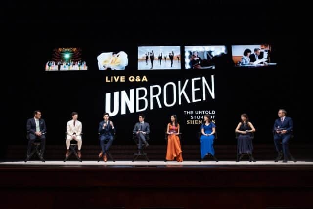 A panel discussion at the Screening of UNBROKEN at Dragon Springs, home of Shen Yun Performing Arts, in Cuddebackville, N.Y., on Oct 17, 2026. (Samira Bouaou/The Epoch Times)